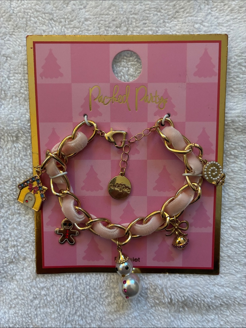 Packed Party Holiday Charm Gold Tone Bracelet